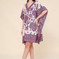 Short kaftan dress round mosaic flower style ref 1035S
