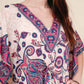 Short kaftan dress round mosaic flower style ref 1035S