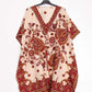 Short kaftan dress round mosaic flower style ref 1035S