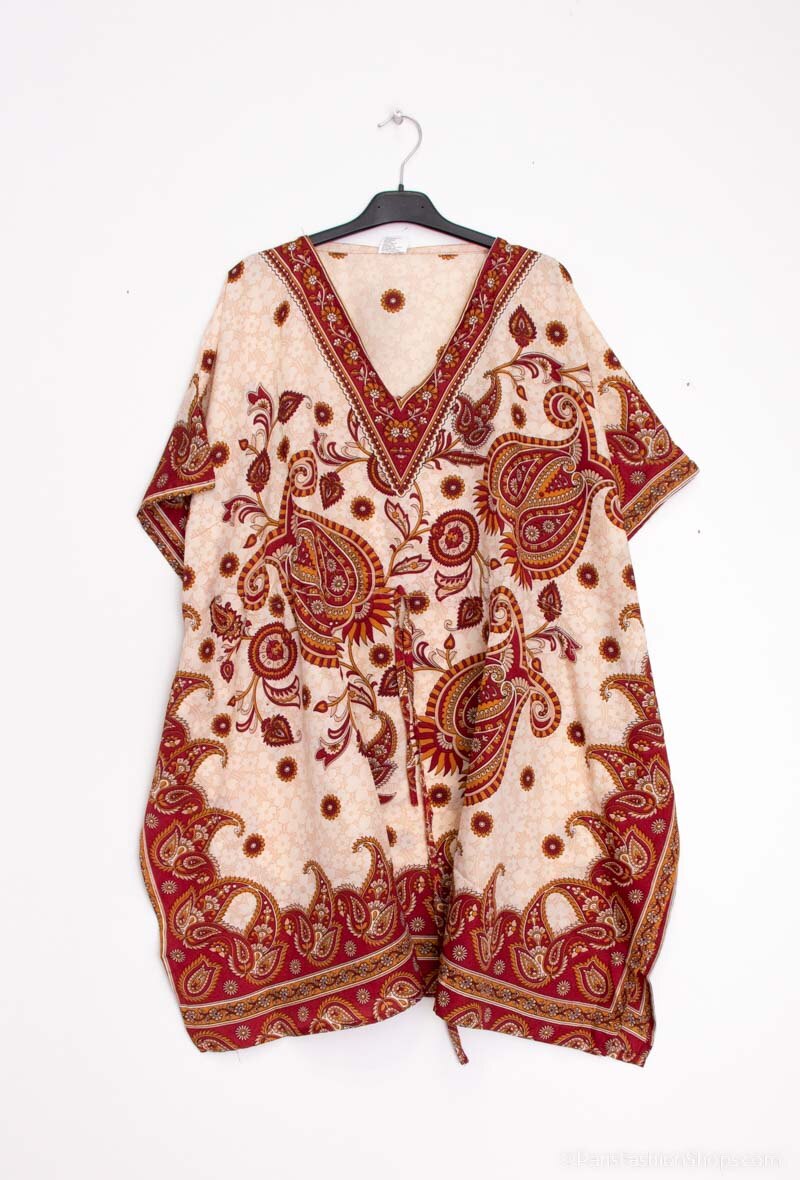Short kaftan dress round mosaic flower style ref 1035S