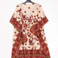 Short kaftan dress round mosaic flower style ref 1035S