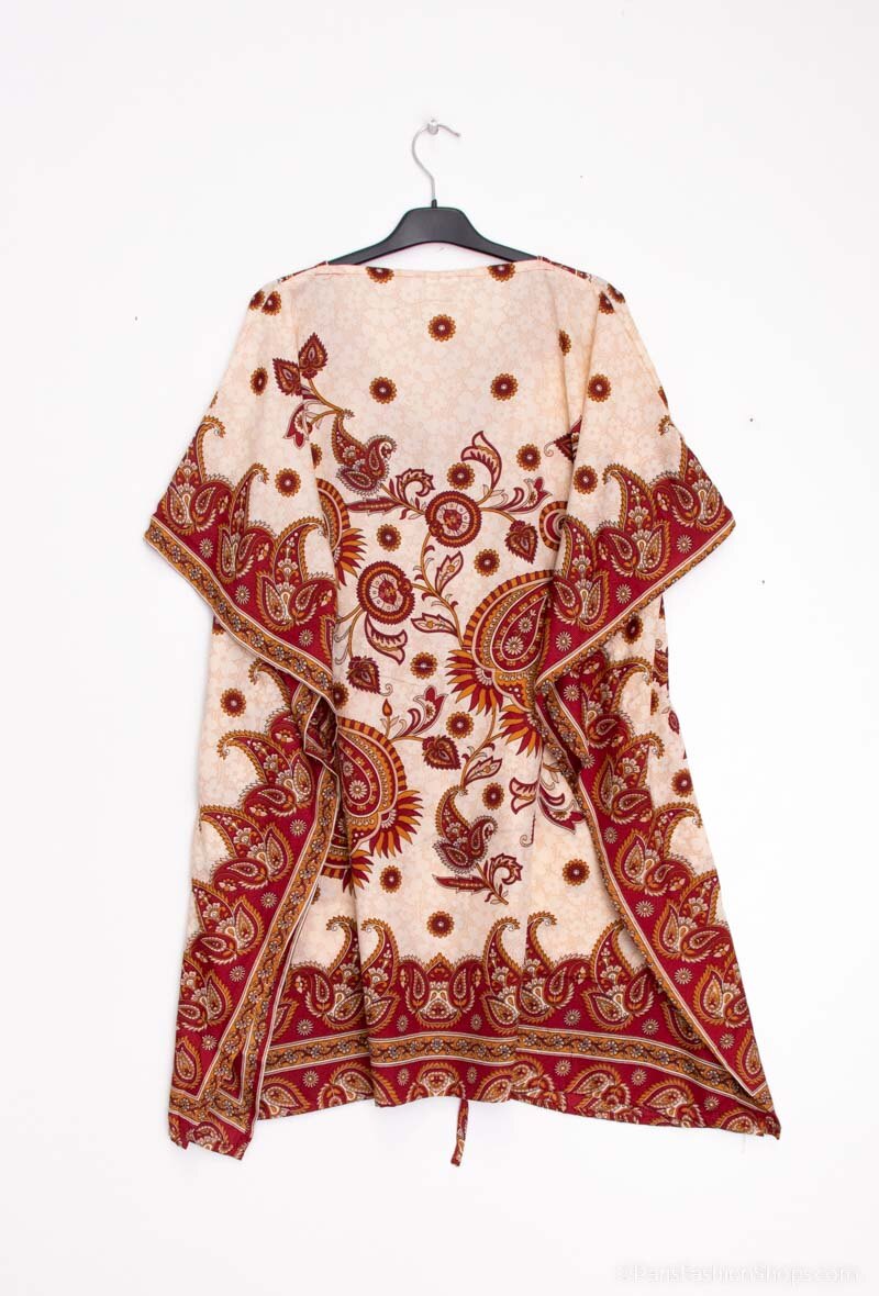 Short kaftan dress round mosaic flower style ref 1035S
