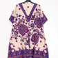 Short kaftan dress round mosaic flower style ref 1035S