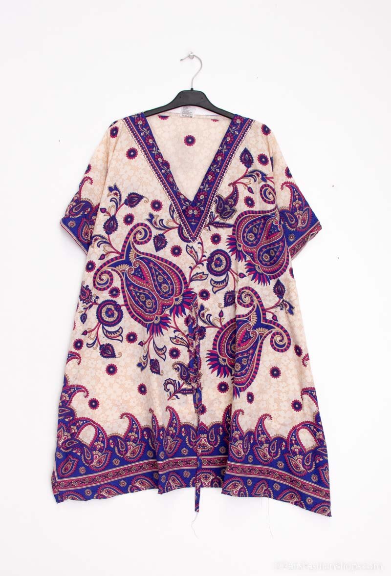 Short kaftan dress round mosaic flower style ref 1035S