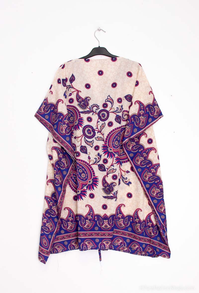 Short kaftan dress round mosaic flower style ref 1035S