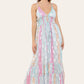Long dress with straps, silver circle pattern, neat print ref 9113