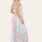 Long dress with straps, silver circle pattern, neat print ref 9113