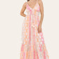 Long dress with straps, silver circle pattern, neat print ref 9113