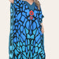 Long dress with V-neck and bold abstract print Ref-7030-L