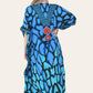 Long dress with V-neck and bold abstract print Ref-7030-L