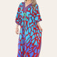 Long dress with V-neck and bold abstract print Ref-7030-L