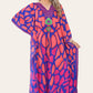 Long dress with V-neck and bold abstract print Ref-7030-L