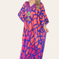 Long dress with V-neck and bold abstract print Ref-7030-L