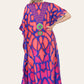Long dress with V-neck and bold abstract print Ref-7030-L