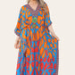 Long dress with V-neck and bold abstract print Ref-7030-L