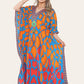 Long dress with V-neck and bold abstract print Ref-7030-L