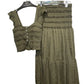 Textured ruffle maxi dress with square neckline and ruched details