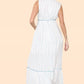 Women's long sleeveless dress (ref 6166) with a neckline.