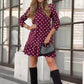 Long sleeve polka dot dress