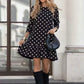 Long sleeve polka dot dress