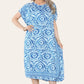 Mid-length long dress with V-neck and tie-dye print Ref-7006
