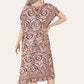 Mid-length long dress with V-neck and tie-dye print Ref-7006