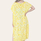 Mid-length long dress with V-neck and tie-dye print Ref-7006