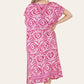 Mid-length long dress with V-neck and tie-dye print Ref-7006