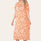 Mid-length long dress with V-neck and tie-dye print Ref-7006