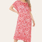 Mid-length long dress with V-neck and tie-dye print Ref-7006