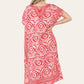 Mid-length long dress with V-neck and tie-dye print Ref-7006