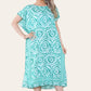 Mid-length long dress with V-neck and tie-dye print Ref-7006