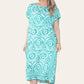 Mid-length long dress with V-neck and tie-dye print Ref-7006