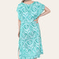 Mid-length long dress with V-neck and tie-dye print Ref-7006