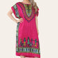 Mid-length dress with ethnic African-style print, bold, ref. 7002