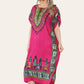 Mid-length dress with ethnic African-style print, bold, ref. 7002