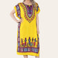 Mid-length dress with ethnic African-style print, bold, ref. 7002