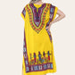 Mid-length dress with ethnic African-style print, bold, ref. 7002