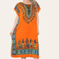 Mid-length dress with ethnic African-style print, bold, ref. 7002