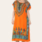 Mid-length dress with ethnic African-style print, bold, ref. 7002