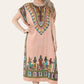 Mid-length dress with ethnic African-style print, bold, ref. 7002