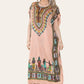 Mid-length dress with ethnic African-style print, bold, ref. 7002