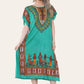 Mid-length dress with ethnic African-style print, bold, ref. 7002