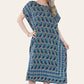 Geometric Midi Dress mosaic V-neck eastern border Ref- 7004