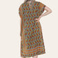 Geometric Midi Dress mosaic V-neck eastern border Ref- 7004
