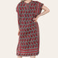 Geometric Midi Dress mosaic V-neck eastern border Ref- 7004