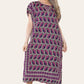 Geometric Midi Dress mosaic V-neck eastern border Ref- 7004