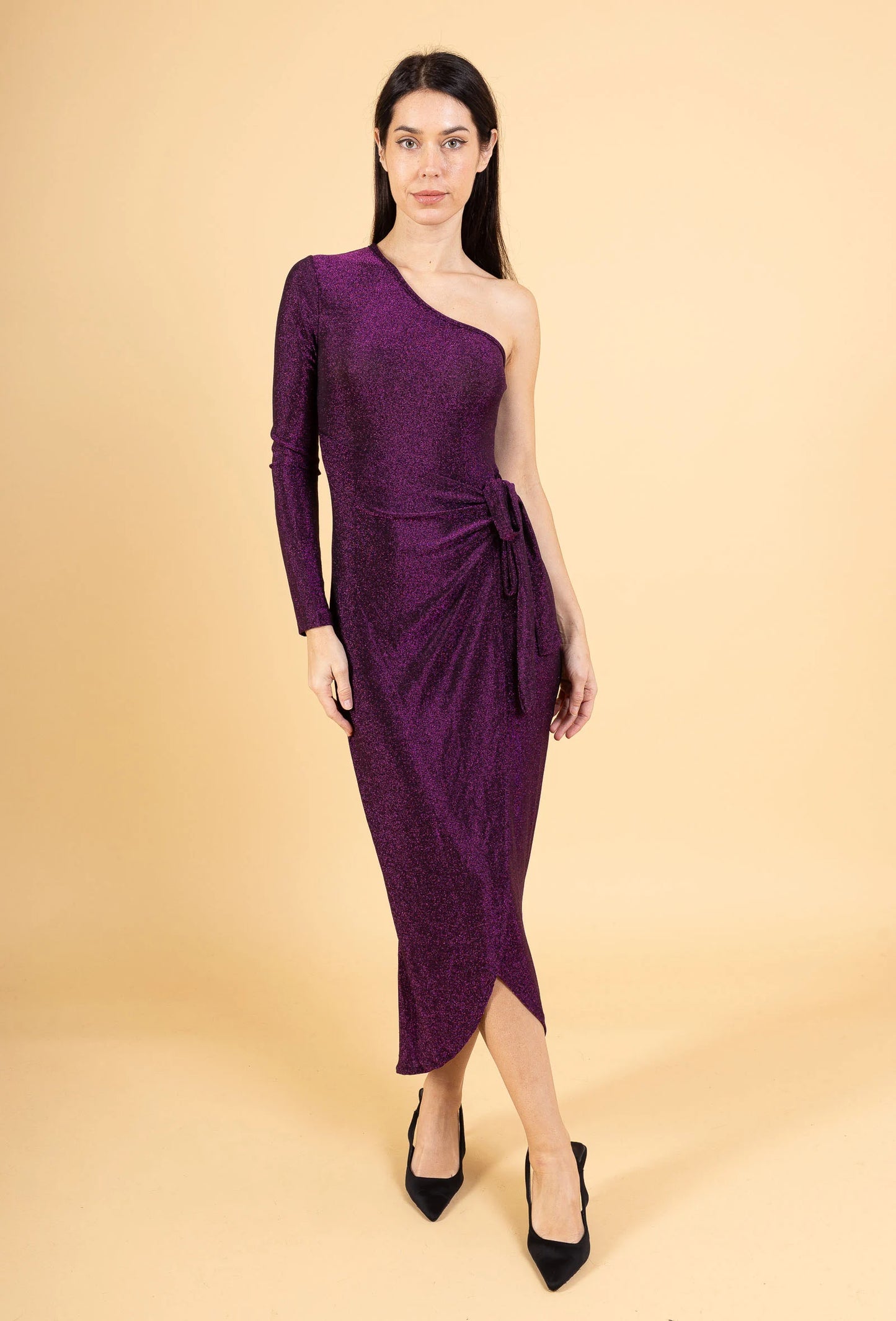 Off-shoulder sequined dress