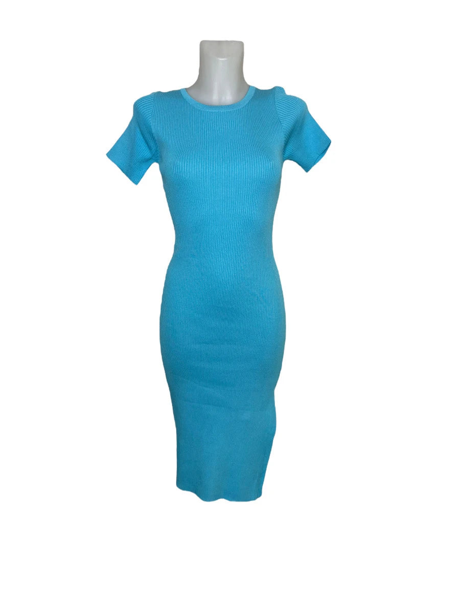 Short-sleeved sweater dress