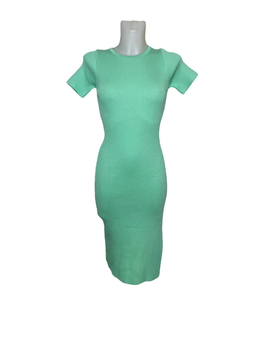 Short-sleeved sweater dress